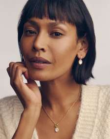 Daphne Crystal Frame Gold Drop Earrings