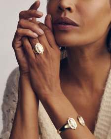Elton Stepped Frame Cuff Bracelet