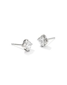 0.45 ct Lab Grown White Diamond Dira Princess 14k White Gold Stud Earrings