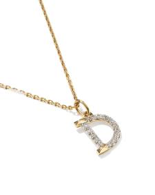 0.12 ct Lab Grown White Diamond Letter D 14k Yellow Gold Pendant Necklace
