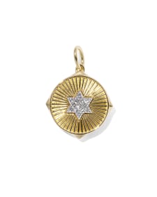 Star of David Sunray 18k Gold Vermeil Charm
