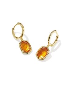 Daphne Gold Frame Huggie Earrings
