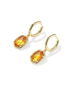 Daphne Gold Frame Huggie Earrings