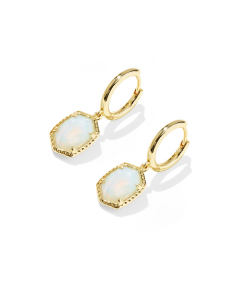 Daphne Gold Frame Huggie Earrings