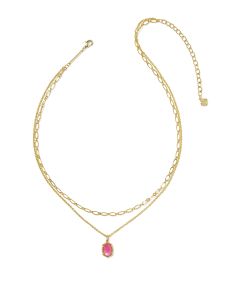 Daphne Gold Frame Multi Strand Necklace