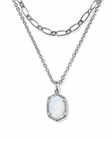 Daphne Silver Frame Multi Strand Necklace