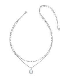 Daphne Silver Frame Multi Strand Necklace