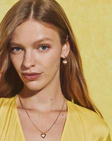Joanne Gold Heart Huggie Earrings