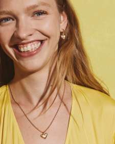 Joanne Gold Heart Short Pendant Necklace
