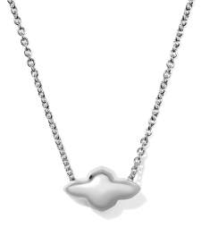 Abbie Silver Metal Short Pendant Necklace