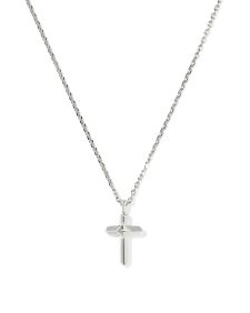 Metal Sterling Silver Cross Short Pendant Necklace 