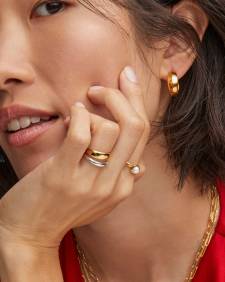 Alani 18k Gold Vermeil Metal Huggie Earrings