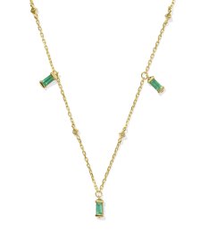 Blythe 18k Gold Vermeil Strand Necklace in Green Onyx