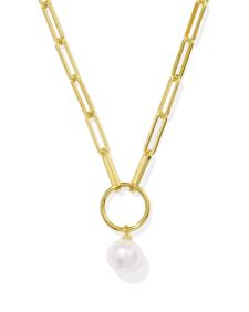 Jessica 18k Gold Vermeil Paperclip Necklace in Freshwater Cultured Pearl