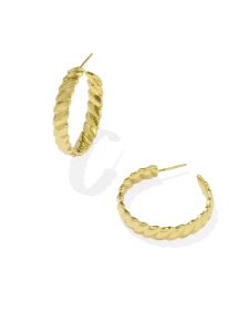 Tyler Wide Medium Hoop Earrings in 18k Gold Vermeil