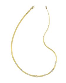 Virginia Mixed Metal Chain Necklace in White Topaz