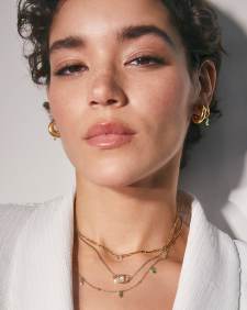 Elisa 18k Gold Vermeil Sparkle Tab Pendant Necklace in White Topaz