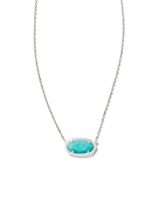 Yellow Rose by Kendra Scott x Yellowstone™ Vintage Silver Elisa Yellowstone Short Pendant Necklace in Variegated Turquoise Magnesite