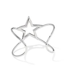 Darcy Silver Cuff Bracelet in Blue Crystal