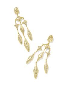 Holland Gold Statement Earrings in White CZ