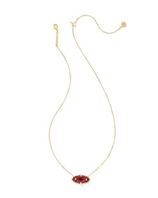 Lindy Rae Elisa Gold Short Pendant Necklace in Red Crystal
