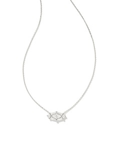 Lindy Rae Elisa Silver Short Pendant Necklace in White CZ