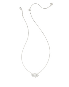 Lindy Rae Elisa Silver Short Pendant Necklace in White CZ