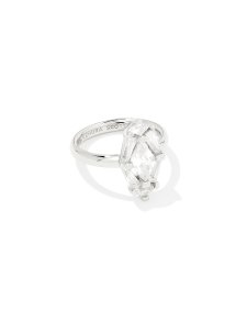 Lindy Rae Elyse Silver Cocktail Ring in White CZ