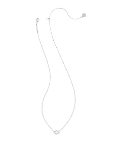 Mini Abbie Silver Satellite Short Pendant Necklace in Ivory Mother-of-Pearl