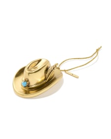 Cowboy Hat Ornament in Vintage Gold