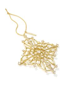Rosalie Gold Ornament in White