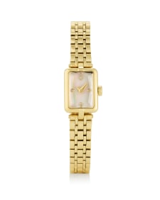 Adela Gold Tone Stainless Steel Watch in Ivory Mother-of-Pearl