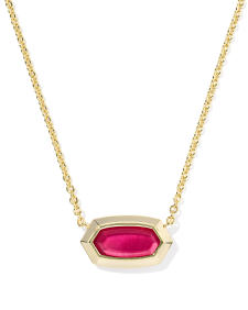 Elisa Bezel Gold Short Pendant Necklace