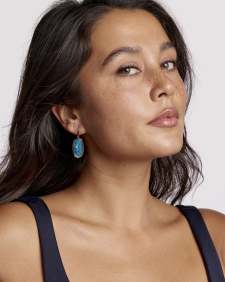 Dani Bezel Silver Drop Earrings