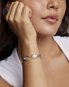 Elaina Bezel Gold Delicate Chain Bracelet