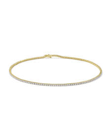 7.95 ct Lab Grown White Diamond Tennis Necklace in 14k Yellow Gold