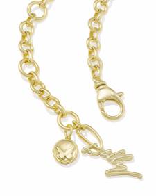 Dolly Parton x Kendra Scott Gold 1974 Butterfly Statement Necklace in Light Pink Iridescent Abalone