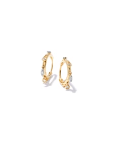 0.14 ct Willow 14k Yellow Gold Huggie Earrings in White Diamond