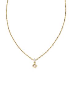Michelle 14k Yellow Gold Diamond Accent Pendant Necklace in White Diamond