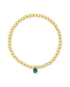 Cailin Gold Stretch Bracelet in Green Crystal