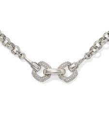 Beau Vintage Silver Pave Chain Bracelet in White CZ
