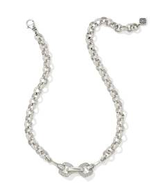 Beau Vintage Silver Pave Statement Necklace in White CZ