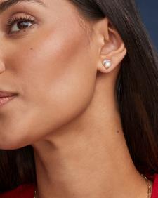 Ayla Heart Gold Stud Earrings