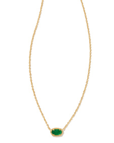 Emilie Gold Pendant Necklace in Emerald Cat’s Eye