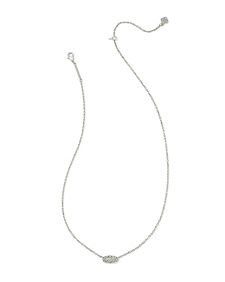 Holland Silver Short Pendant Necklace in White CZ