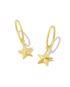 Small Star Huggie Earrings in 18k Gold Vermeil