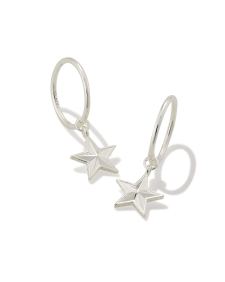 Small Star Huggie Earrings in Sterling Silver
