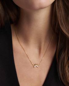 Crown 18k Yellow Gold Vermeil Short Pendant