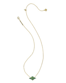 Abbie Gold Crystal Short Pendant Necklace