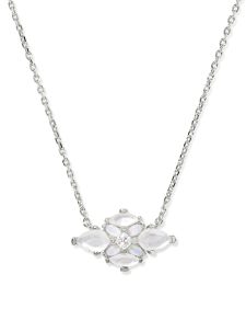 Abbie Silver Crystal Short Pendant Necklace 